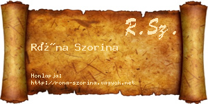 Róna Szorina névjegykártya